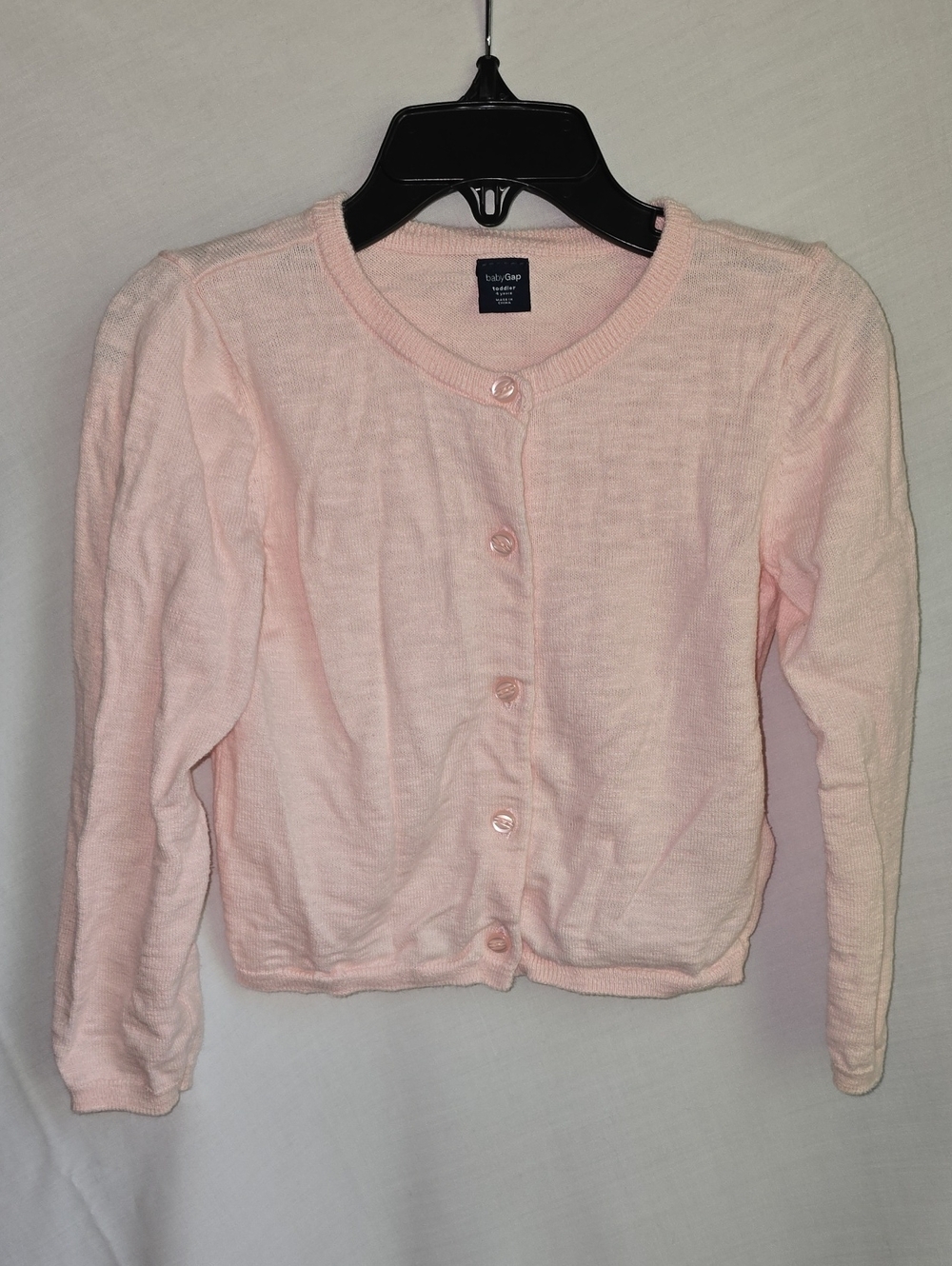 GAP Light Pink Girls' Button-Up Crewneck Cardigan